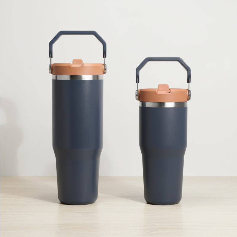 Wholesale 20oz Tumbler with Handle, Custom Logo Stainless Steel Insulated Travel Mug, Compact Everyday Carry Cup Factory Direct - HENGTOO