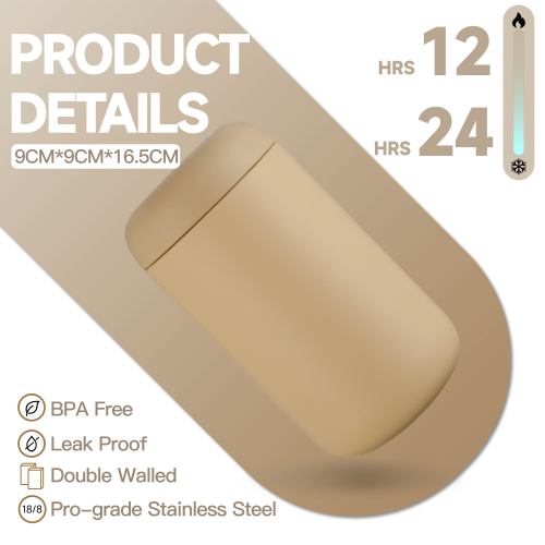 Premium 12oz Stainless Steel BPA Free Food Grade Thermal Double Wall Vacuum Insulated 12-24hr Stew Jar Pot for Fitness Cycling