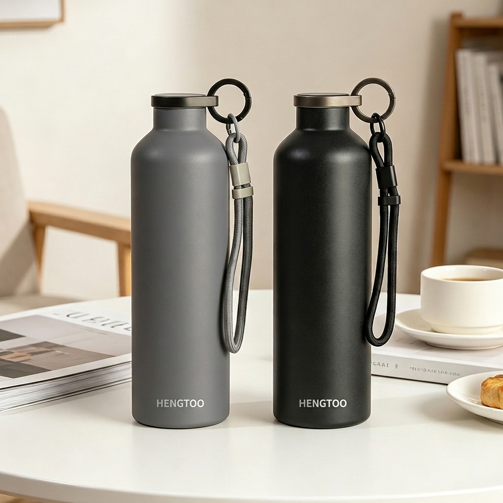 OEM ODM Double Wall Vacuum Insulated Stainless Steel Bottle Water Bottle with Carry Handle Portable Water Cup for Outdoor Sports