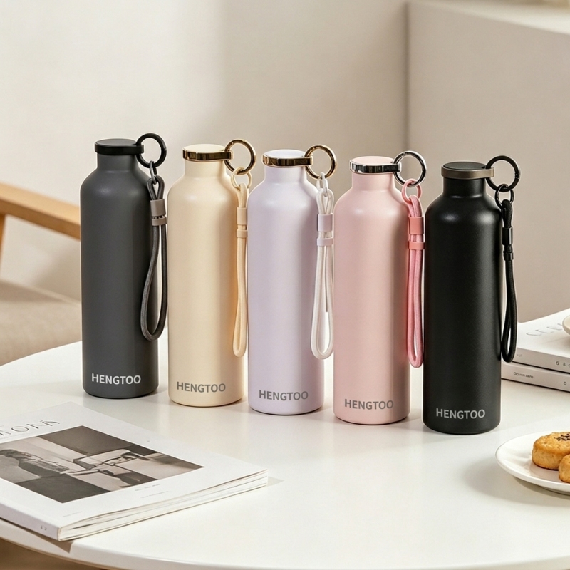 OEM ODM Double Wall Vacuum Insulated Stainless Steel Bottle Water Bottle with Carry Handle Portable Water Cup for Outdoor Sports