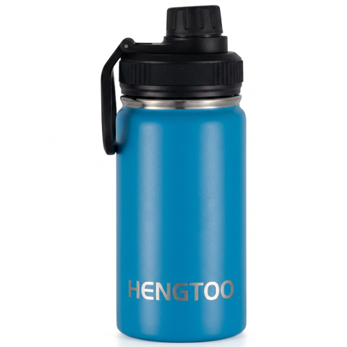 Wholesale 12oz Custom Logo Sport Water Bottle 304 Stainless Steel Vacuum Insulated Flask with Spout Lid and Handle