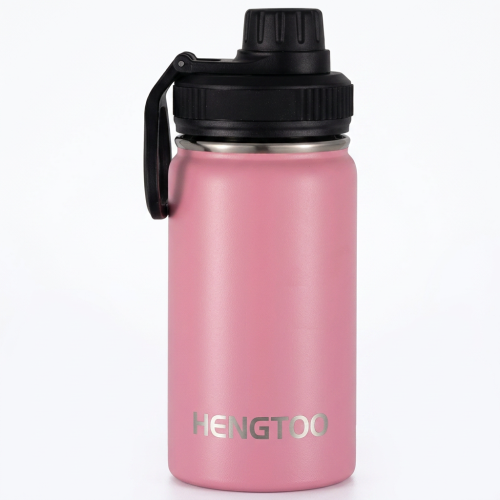 Wholesale 12oz Custom Logo Sport Water Bottle 304 Stainless Steel Vacuum Insulated Flask with Spout Lid and Handle