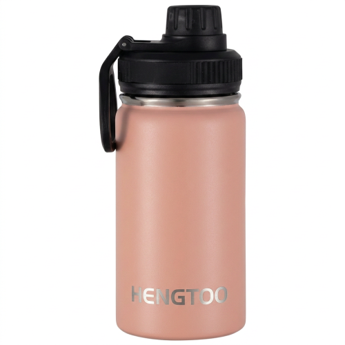 Wholesale 12oz Custom Logo Sport Water Bottle 304 Stainless Steel Vacuum Insulated Flask with Spout Lid and Handle
