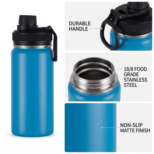 Recyclable Portable Stainless Steel Vacuum Tumbler 6-12 Hours Thermal Insulation for Office Camping Travel Use-Warm/Cold