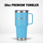30oz Double Wall Stainless Steel Vacuum Insulated Coffee Cup with Handle for Hot/Cold Beverages Camping  Office Tumbler