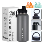 Custom Logo 1L Stainless Steel Double Wall Insulated Vacuum Flask 32oz Powder Coated Sports Water Bottles