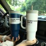 Stainless Steel 40oz Office Cup Tumbler Handle Straw Leakproof Vacuum Insulated 12-24hr Thermal Insulation Custom Logo Available