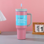 Stainless Steel 40oz Office Cup Tumbler Handle Straw Leakproof Vacuum Insulated 12-24hr Thermal Insulation Custom Logo Available