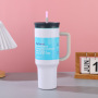 Stainless Steel 40oz Office Cup Tumbler Handle Straw Leakproof Vacuum Insulated 12-24hr Thermal Insulation Custom Logo Available