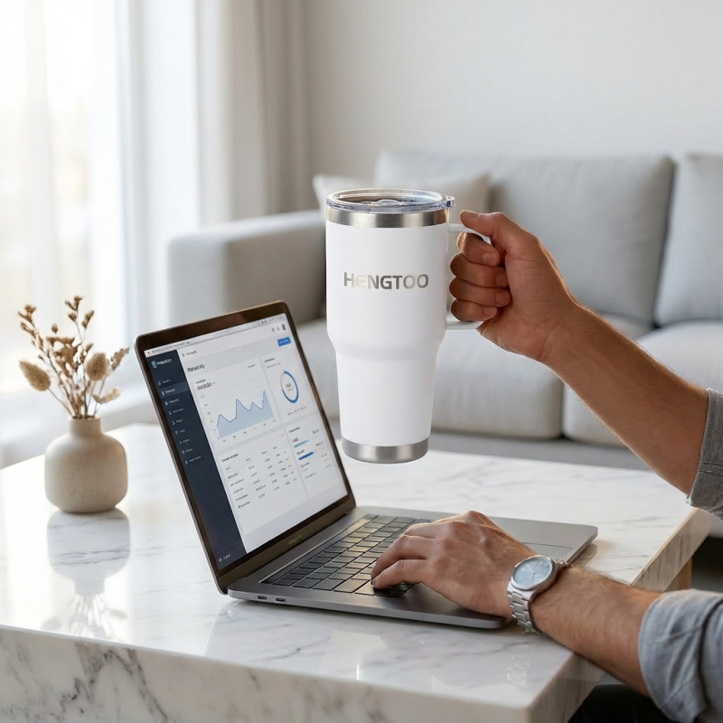 Custom Logo 30oz Stainless Steel Vacuum Insulated Tumbler Cup With Handle for Coffee Travel Mug Gift