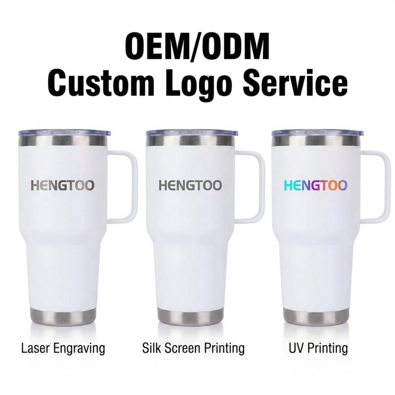 Custom Logo 30oz Stainless Steel Vacuum Insulated Tumbler Cup With Handle for Coffee Travel Mug Gift