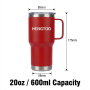 Bulk 20oz Double Wall Vacuum Insulated Tumbler Cup With Handle for Hot and Cold Beverage Travel Mug