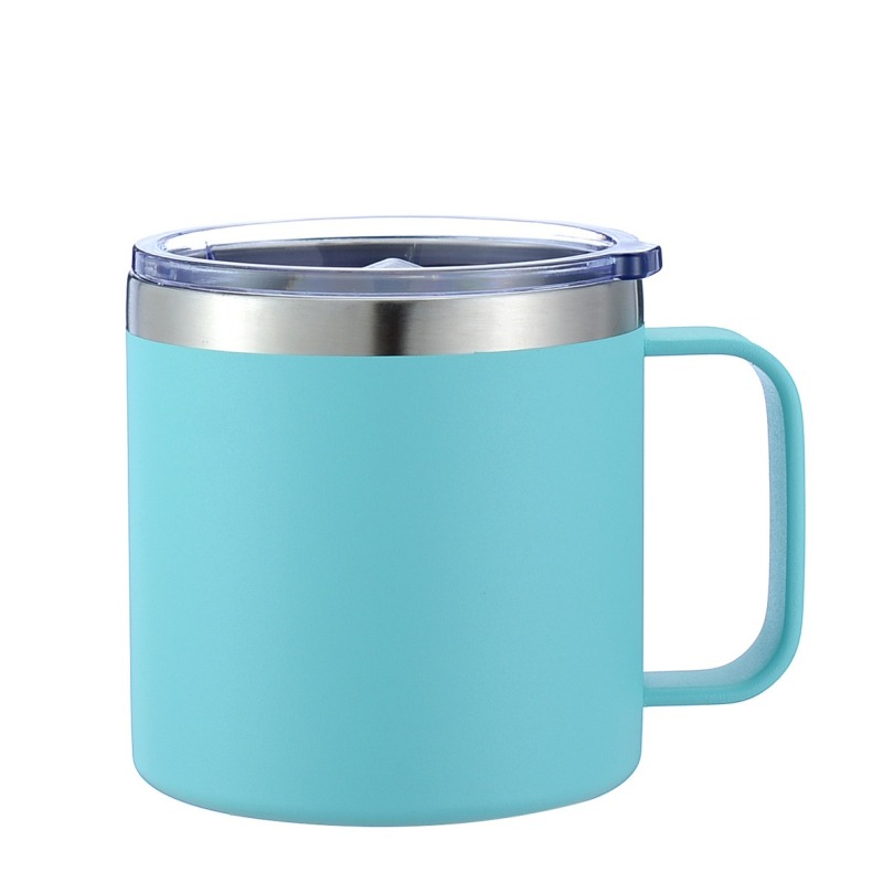 14oz Stainless Steel Coffee Mug Handle Vacuum Insulated Travel Mug Leakproof BPA Free 6-12hrs Thermal Performance for Office