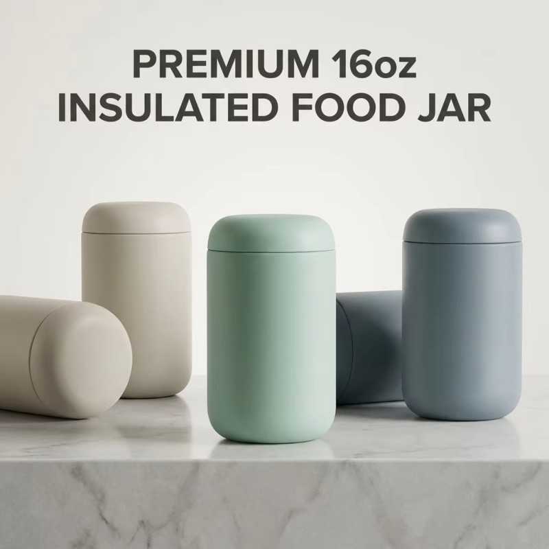 16oz Stainless Steel Insulated Food Jar Leakproof Vacuum Soup Container for Hot Lunch