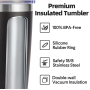 20oz 550ml Insulated Travel Tumbler Double Wall Stainless Steel Mug Red Powder Coated Lid Straw Hot Cold Drink Vessel