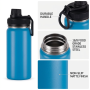 Whole Sale Bulk Stainless Steel Vacuum Insulated12oz Cleaning Brush Included Thermal Cup with Handle Lid  for Camping Office Use