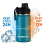 Whole Sale Bulk Stainless Steel Vacuum Insulated12oz Cleaning Brush Included Thermal Cup with Handle Lid  for Camping Office Use
