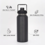 Premium 64oz  Leak-proof Wide Mouth Insulated Stainless Steel Sports Water Bottle Flask with Handle for Gym Outdoor Hiking
