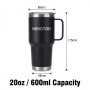 New Arrival 20oz Powder Coated Tumbler With Handle and Straw Lid for Smoothie Bubble Tea Boba Cup