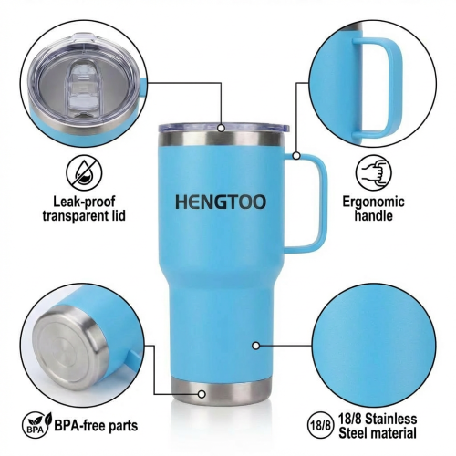 Wholesale 20oz Stainless Steel Double Wall Vacuum Insulated Tumbler with Handle for Camping & Office Use Sublimation Blanks