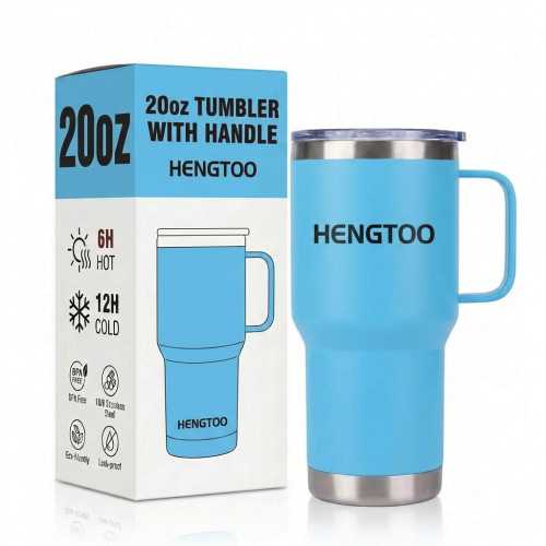 Wholesale 20oz Stainless Steel Double Wall Vacuum Insulated Tumbler with Handle for Camping & Office Use Sublimation Blanks