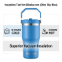 Hiking Fitness Workout Stainless Steel Double Wall 20oz Handle Lid Vacuum Thermos 12-24hr Thermal Insulation BPA Free for Car