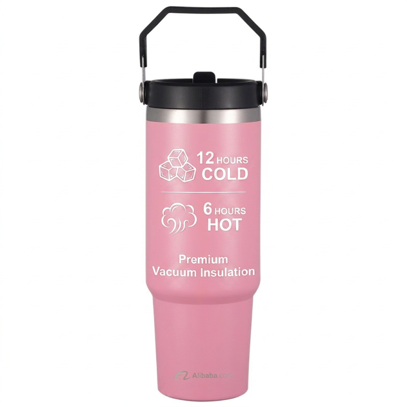 Vehicle Trucker Cup Holder Compatible Custom Logo Laser Engraved 30oz Stainless Steel Vacuum Thermos Spoon 12-24hrs Insulation