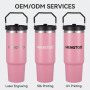 Vehicle Trucker Cup Holder Compatible Custom Logo Laser Engraved 30oz Stainless Steel Vacuum Thermos Spoon 12-24hrs Insulation