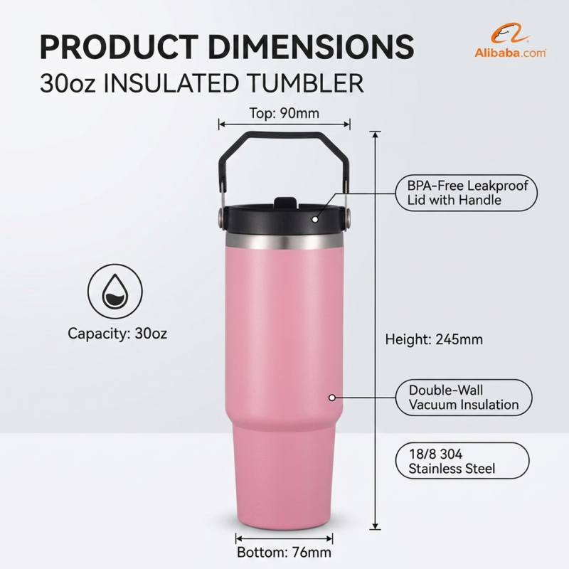 Vehicle Trucker Cup Holder Compatible Custom Logo Laser Engraved 30oz Stainless Steel Vacuum Thermos Spoon 12-24hrs Insulation