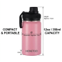 12oz Stainless Steel Double Wall Vacuum Tumbler Handle Lid BPA Free Eco-Friendly for Outdoor Camping Hiking Gym Cold Drinks