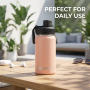 12oz Stainless Steel Double Wall Vacuum Tumbler Handle Lid BPA Free Eco-Friendly for Outdoor Camping Hiking Gym Cold Drinks