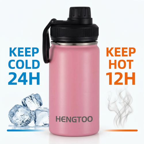 12oz Stainless Steel Double Wall Vacuum Tumbler Handle Lid BPA Free Eco-Friendly for Outdoor Camping Hiking Gym Cold Drinks