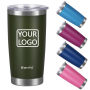 Custom 20oz Camping Mug Double Wall Insulated Vacuum Stainless Steel Tumbler Cups Travel Coffee Mug With Lid