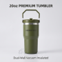 Premium 304 Stainless Steel 20oz Vacuum Insulated Tumbler with Handle for Camping Cold & Hot Drinks