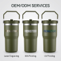 Premium 304 Stainless Steel 20oz Vacuum Insulated Tumbler with Handle for Camping Cold & Hot Drinks