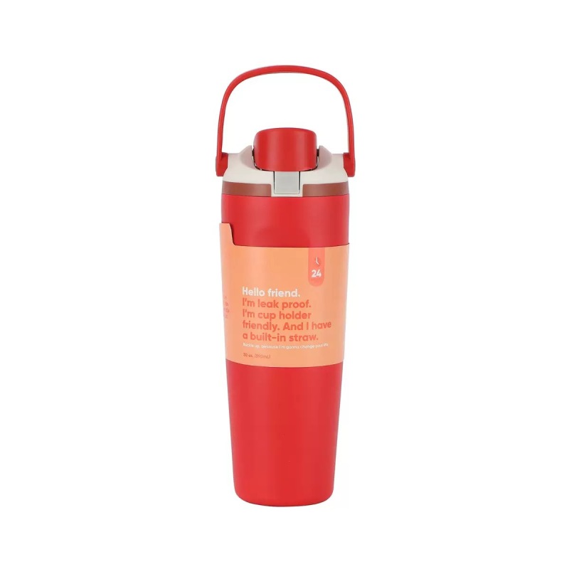 Custom Logo 40oz Stainless Steel Tumbler with Handle and Straw Vacuum Insulated Leakproof Office Cup Travel Mug