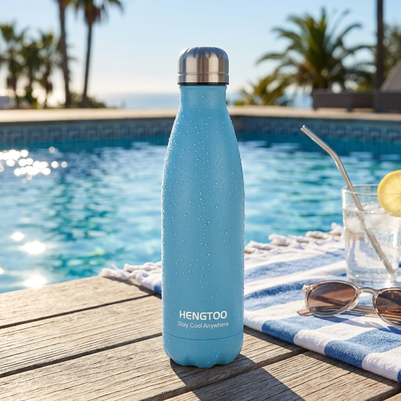 High Quality Double Wall Vacuum Flask 500ml Bowling Shape BPA Free Stainless Steel Flask for Hiking Sport