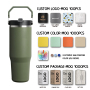 Top Ranking 30oz Stainless Steel Tumbler with Handle and Straw Vacuum Insulated Mug for Car Travel Coffee