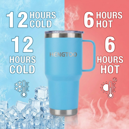 Wholesale 20oz 30oz Custom Logo 304 Stainless Steel Eco-Friendly Vacuum Insulated Tumbler with Handle and Lid