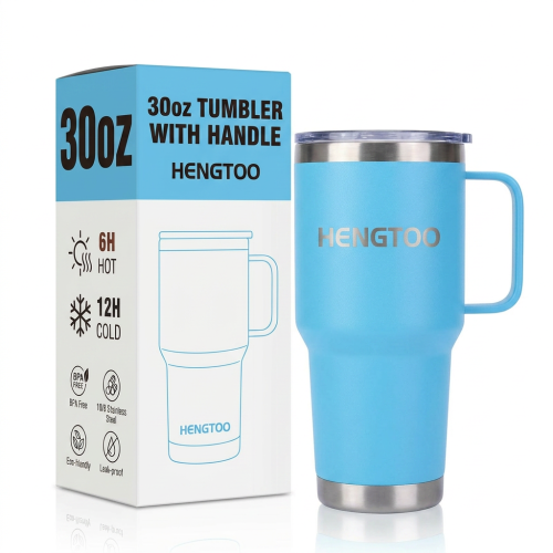 Wholesale 20oz 30oz Custom Logo 304 Stainless Steel Eco-Friendly Vacuum Insulated Tumbler with Handle and Lid