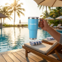 Wholesale 20oz 30oz Custom Logo 304 Stainless Steel Eco-Friendly Vacuum Insulated Tumbler with Handle and Lid