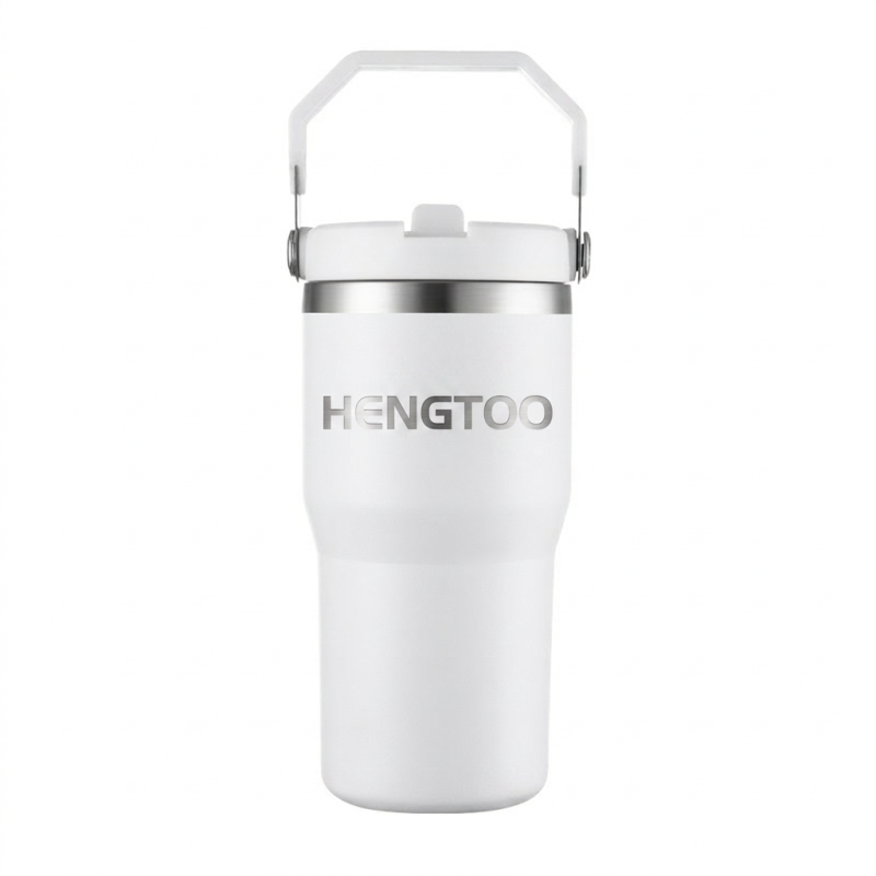 20oz Stainless Steel Thermos with Handle Lid Double Wall Vacuum Insulated Wide Mouth Powder Coated Durable for Office Home Use
