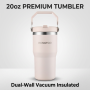 20oz Stainless Steel Thermos with Handle Lid Double Wall Vacuum Insulated Wide Mouth Powder Coated Durable for Office Home Use