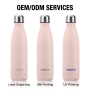 Durable 500ml Stainless Steel Vacuum Flask Cola Shape Double Walled Thermal Flask with Handle and Lid for Camping Car Cup Holder
