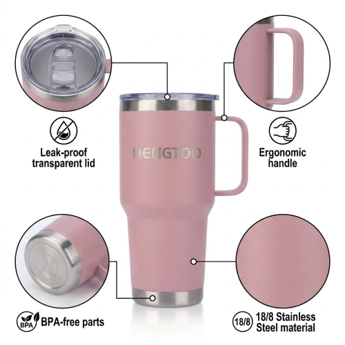 Wholesale 30oz Stainless Steel Vacuum Insulated Wide Mouth Jug Handle Lid Cleaning Brush 6-12hr Thermal Insulation for Camping