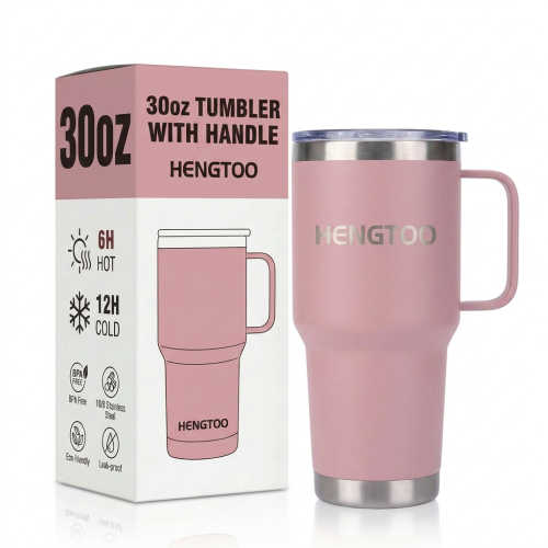 Wholesale 30oz Stainless Steel Vacuum Insulated Wide Mouth Jug Handle Lid Cleaning Brush 6-12hr Thermal Insulation for Camping