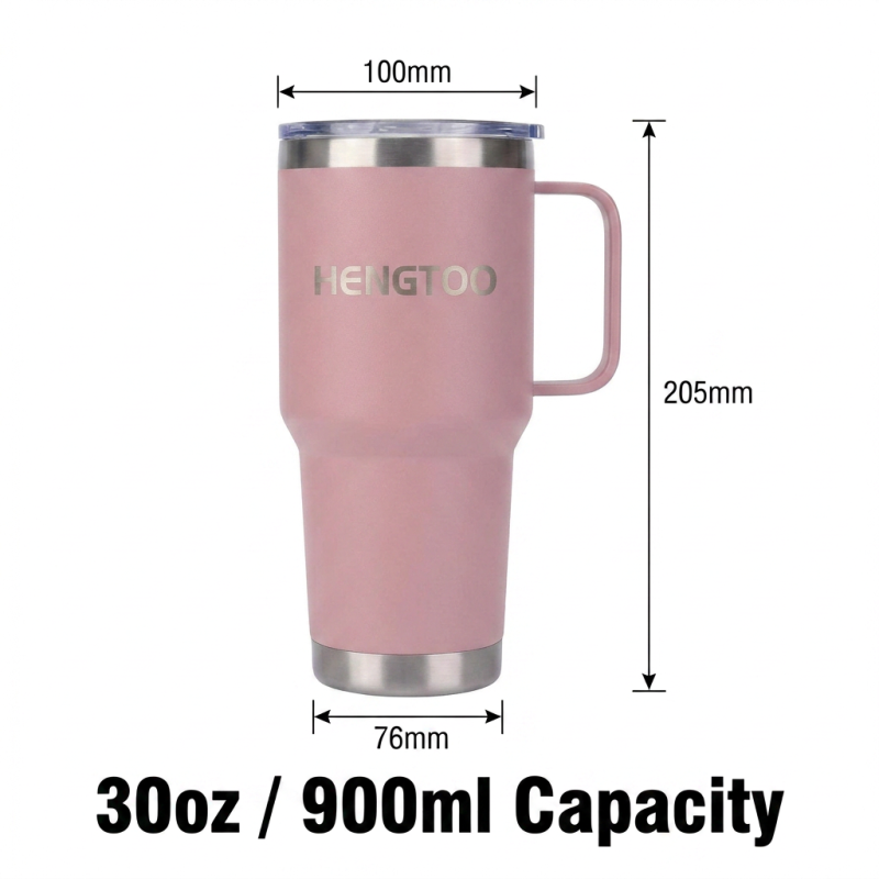 Wholesale 30oz Stainless Steel Vacuum Insulated Wide Mouth Jug Handle Lid Cleaning Brush 6-12hr Thermal Insulation for Camping