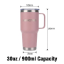Wholesale 30oz Stainless Steel Vacuum Insulated Wide Mouth Jug Handle Lid Cleaning Brush 6-12hr Thermal Insulation for Camping