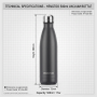 Stainless Steel Vacuum Flask Pop-up Straw 17oz Leak-Proof Double Wall BPA Free 12-24hr Thermal Insulation for Sports Gym Outdoor