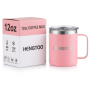 Wholesale 12oz Custom Logo Stainless Steel Office Cup Coffee Mug Vacuum Insulated Travel Tumbler Handle Lid Leak-Proof BPA Free